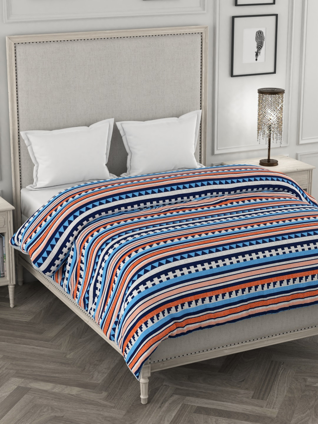 Buy Portico New York Blue & White Striped Heavy Winter 120 GSM Double