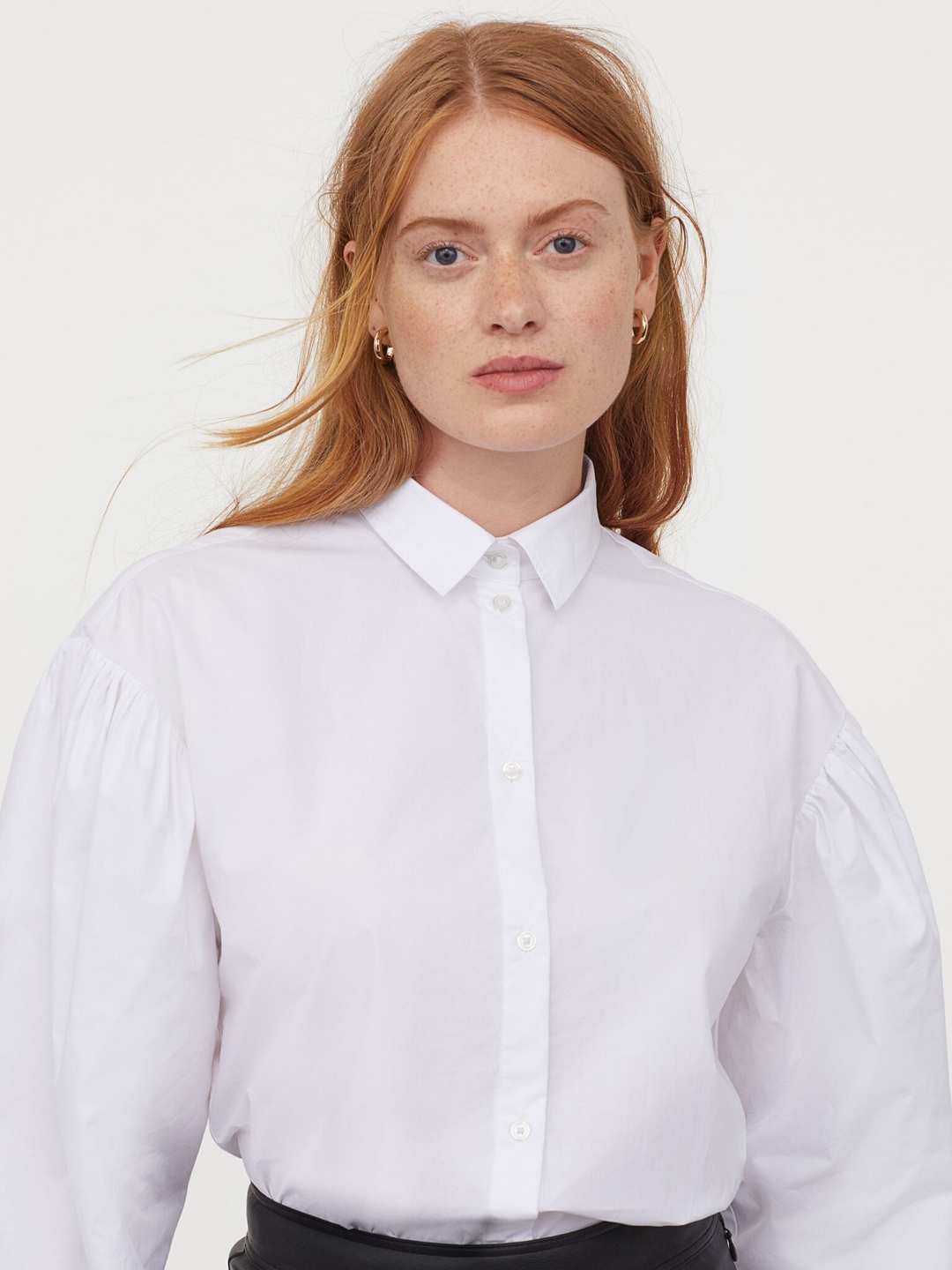 h&m white puff sleeve shirt