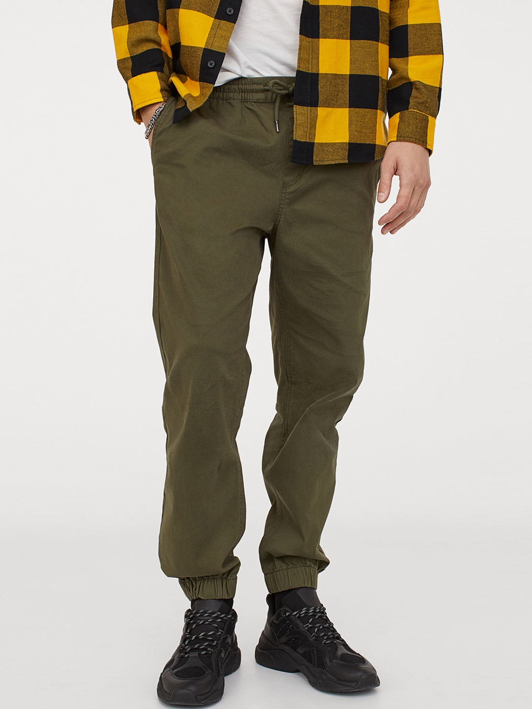 h&m twill joggers