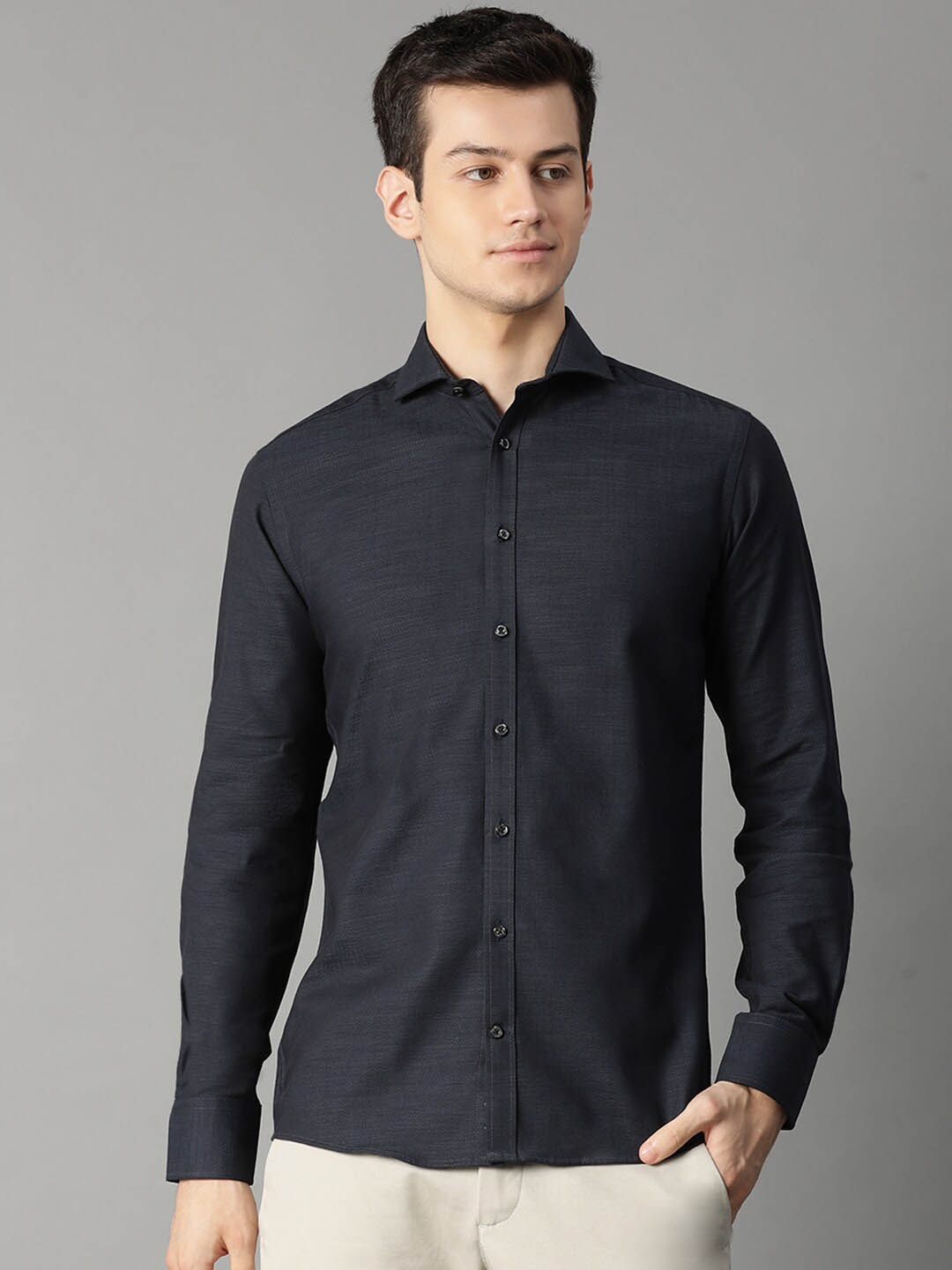 Buy Bruun & Stengade Men Black Slim Fit Solid Casual Shirt - Shirts for ...