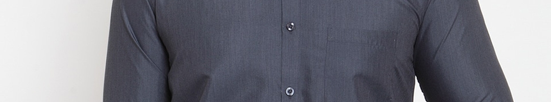 Buy JAINISH Men Charcoal Grey Classic Regular Fit Solid Formal Shirt ...