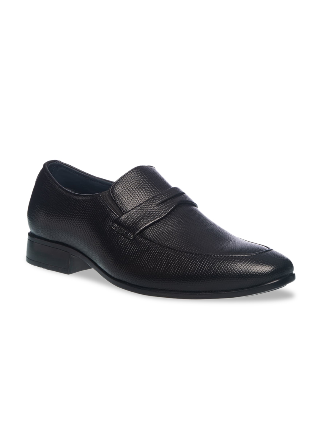 Buy Khadims Men Black Textured Formal Loafers - Formal Shoes for Men ...