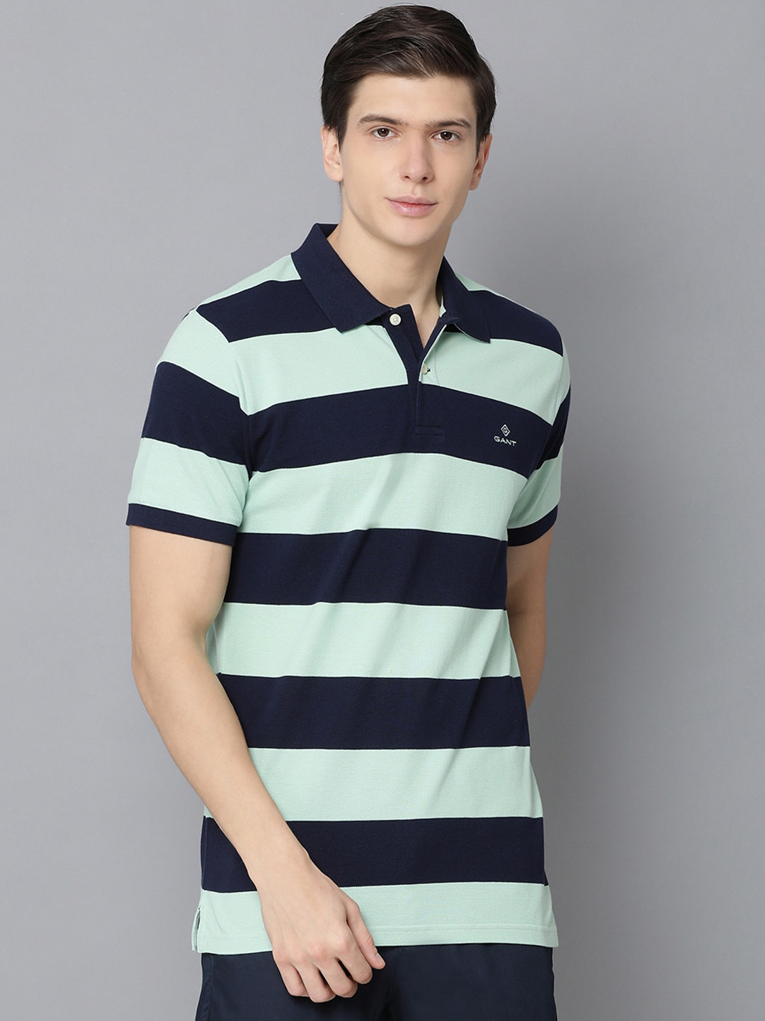 Gant Men Blue Printed Collar Shirt