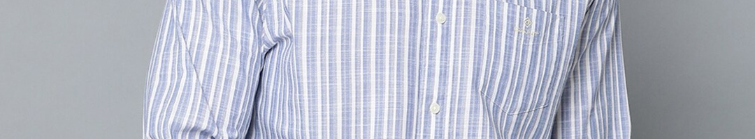 Buy GANT Men Blue & White Regular Fit Striped Casual Shirt - Shirts for ...