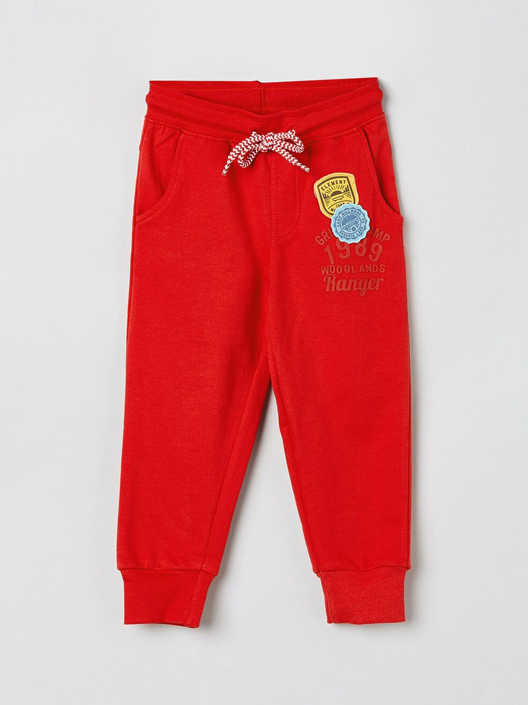kids red joggers