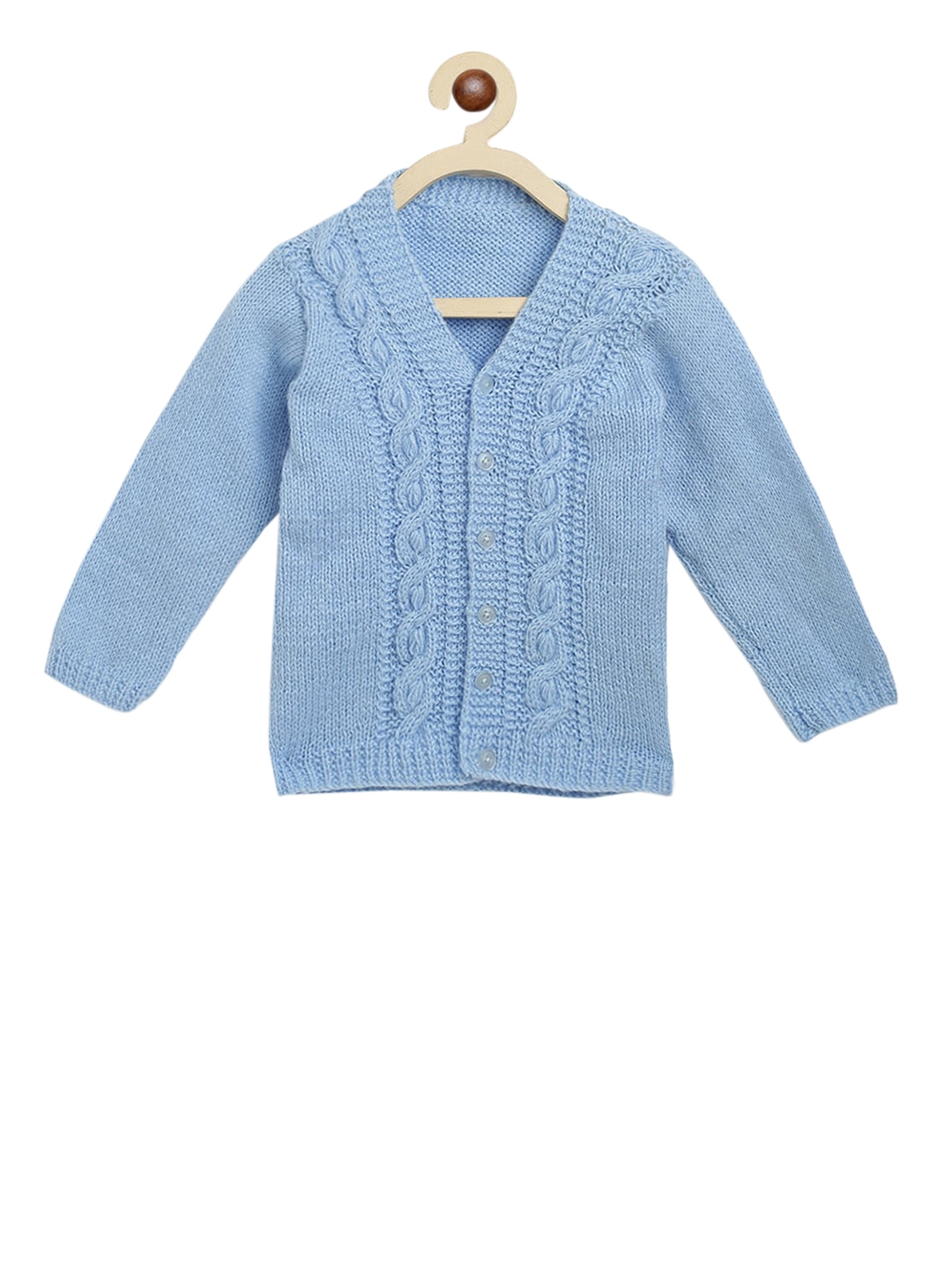 Buy CHUTPUT Unisex Kids Blue Self Design Cardigan Sweater - Sweaters ...