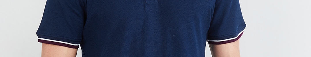 Buy Max Men Blue Slim Fit Solid Polo Collar T Shirt - Tshirts for Men ...