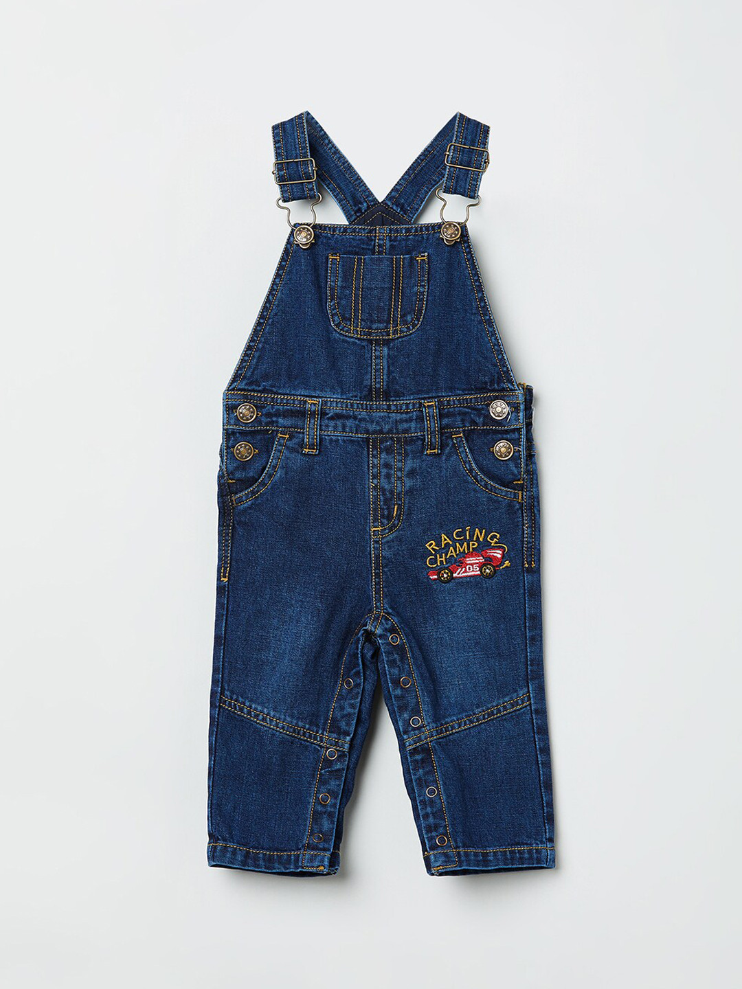 Buy Max Boys Navy Blue Washed Dungarees Dungarees for Boys 12627934