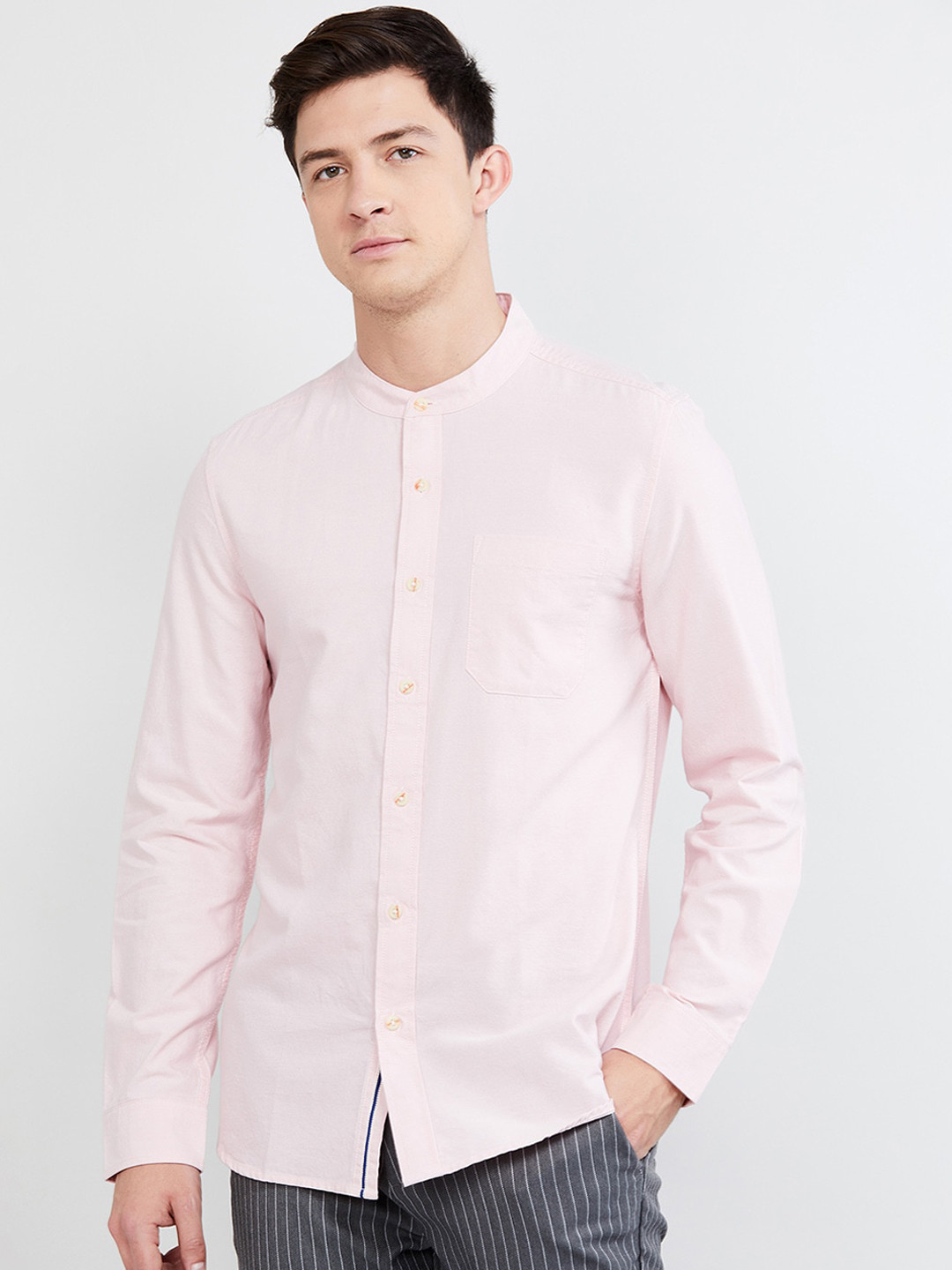 Buy Max Men Pink Slim Fit Solid Casual Shirt Shirts for Men 12622878