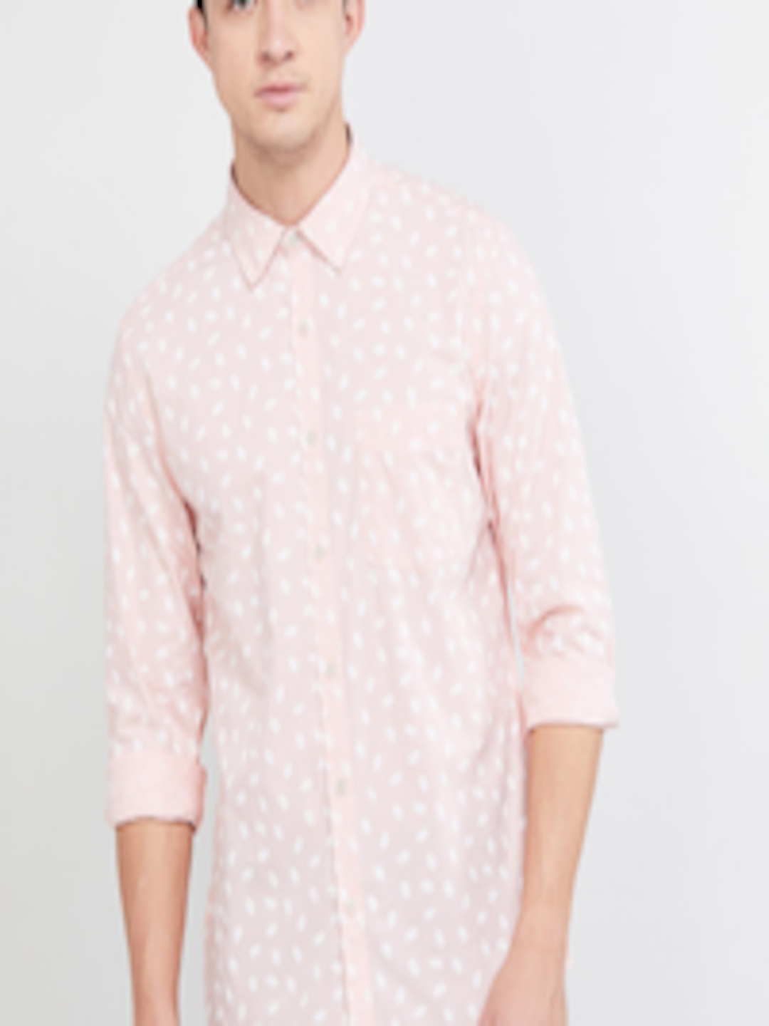 Buy Max Men Pink & Off White Regular Fit Printed Casual Shirt - Shirts ...