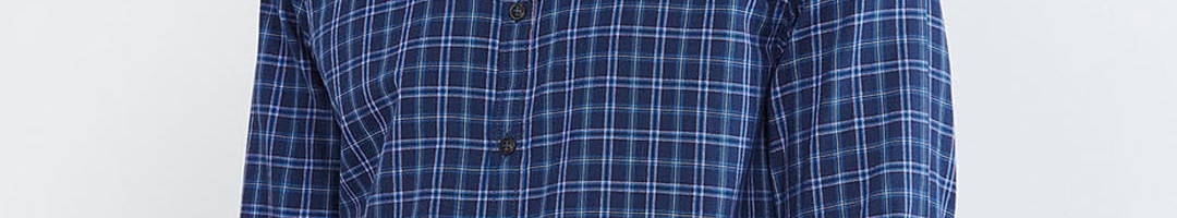 Buy Max Men Blue Regular Fit Checked Casual Shirt - Shirts for Men ...