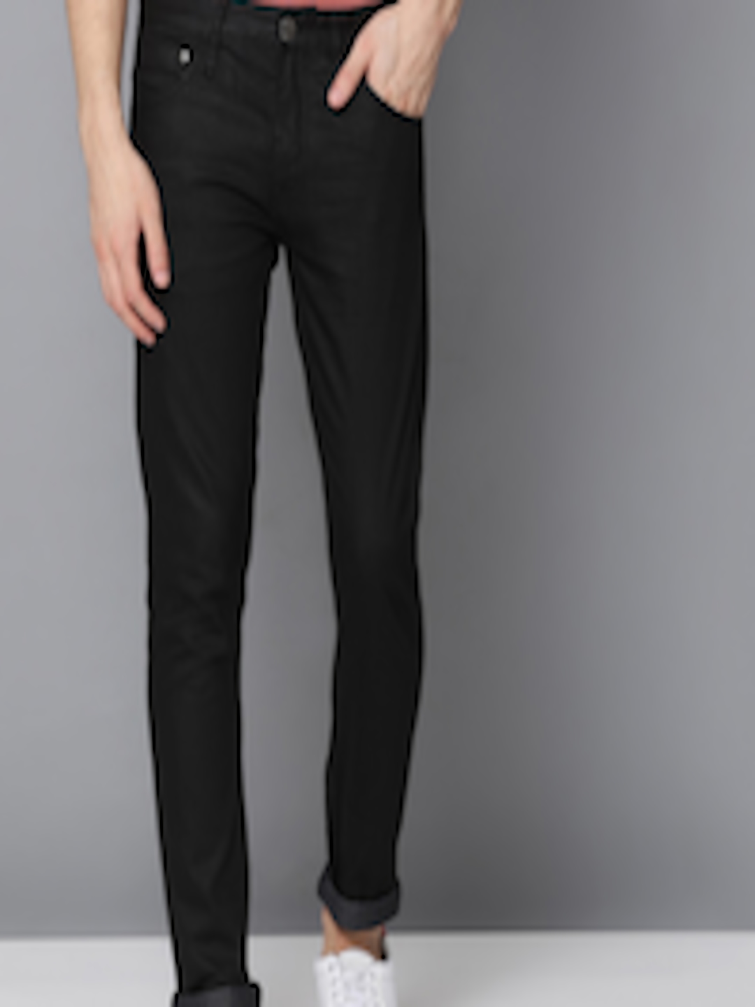 Buy LINDBERGH Men Black Slim Fit Mid Rise Clean Look Stretchable Jeans ...