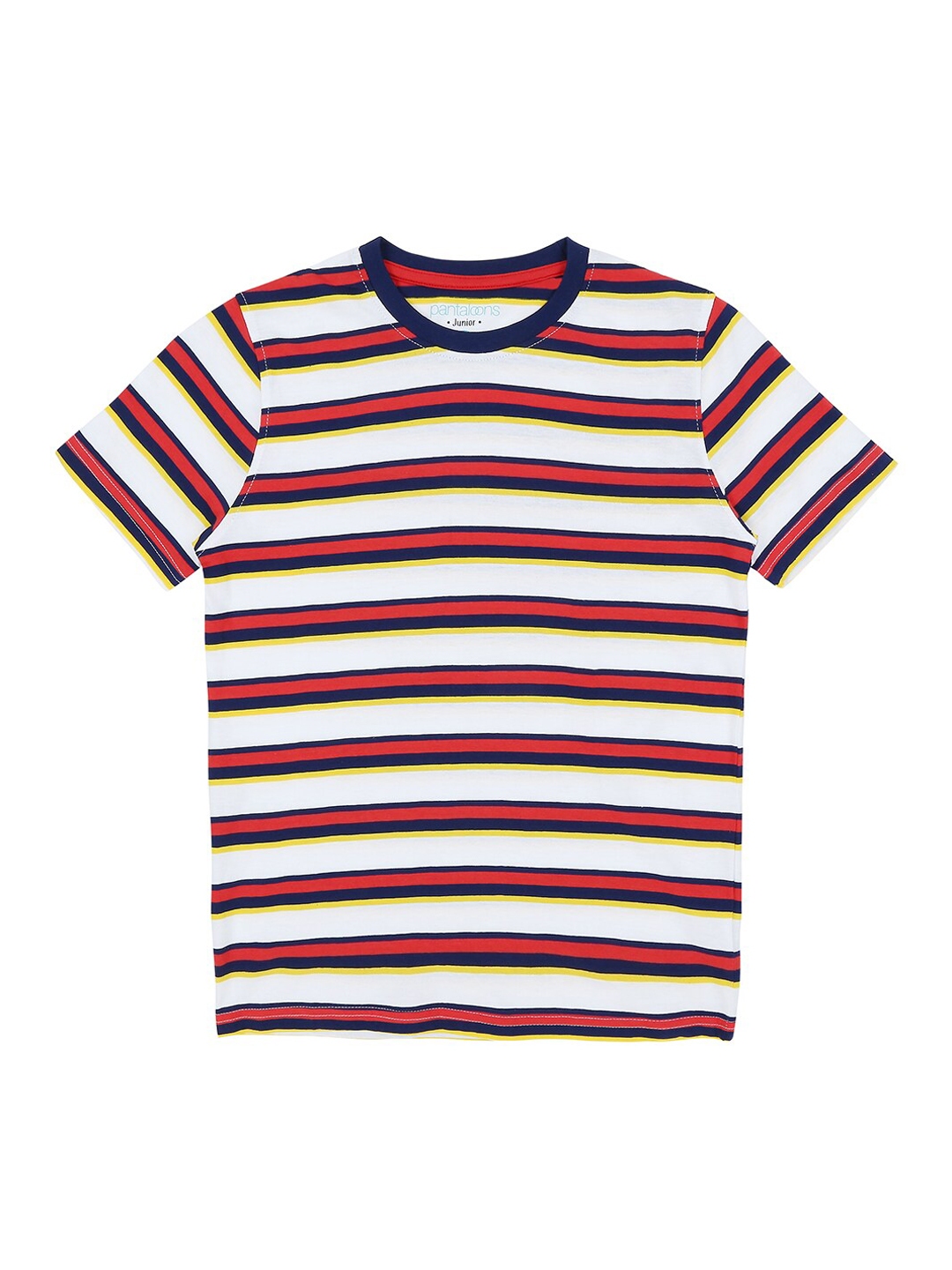 Buy POPPERS By Pantaloons Boys Navy Blue White Striped Round Neck Pure ...