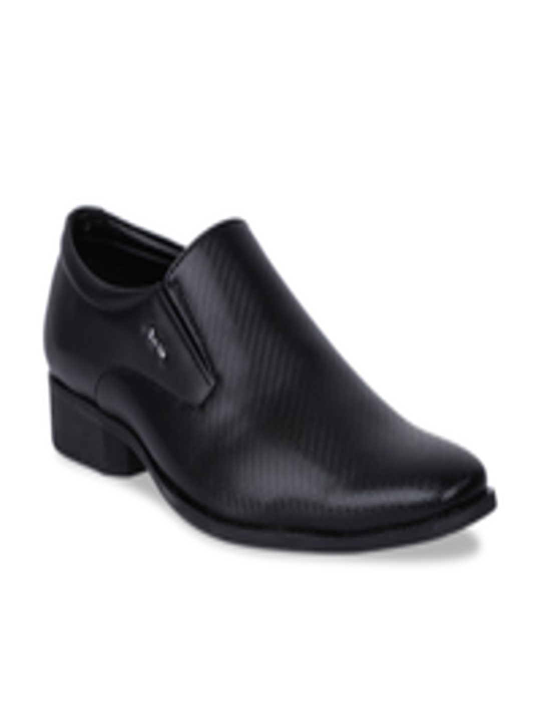 Buy Bata Men Black Textured Formal Slip Ons - Formal Shoes for Men ...