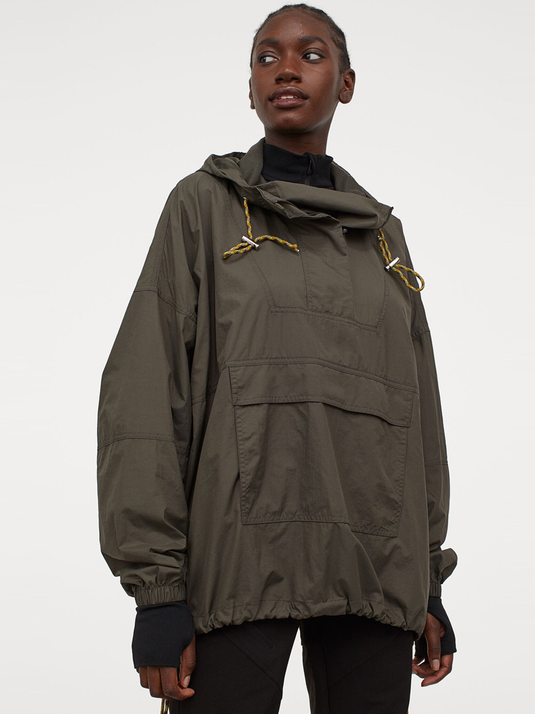 Buy H&M Women Green Nylon Popover Jacket Jackets for Women 12427060 Myntra