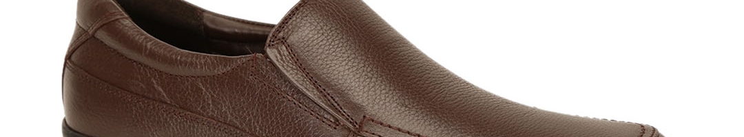 Buy Bata Men Brown Solid Leather Formal Slip Ons - Formal Shoes for Men ...