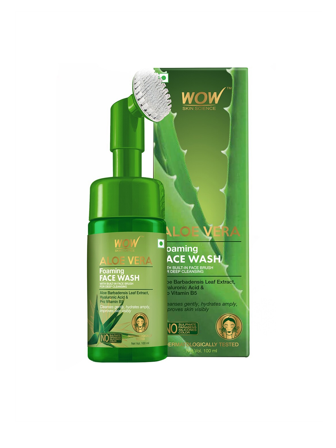 Buy WOW SKIN SCIENCE Aloe Vera Foaming Face Wash With Built In Face