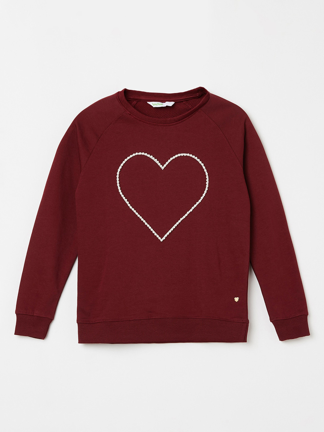 Buy Bossini Girls Burgundy Embellished Sweatshirt - Sweatshirts for Girls 13406810 | Myntra