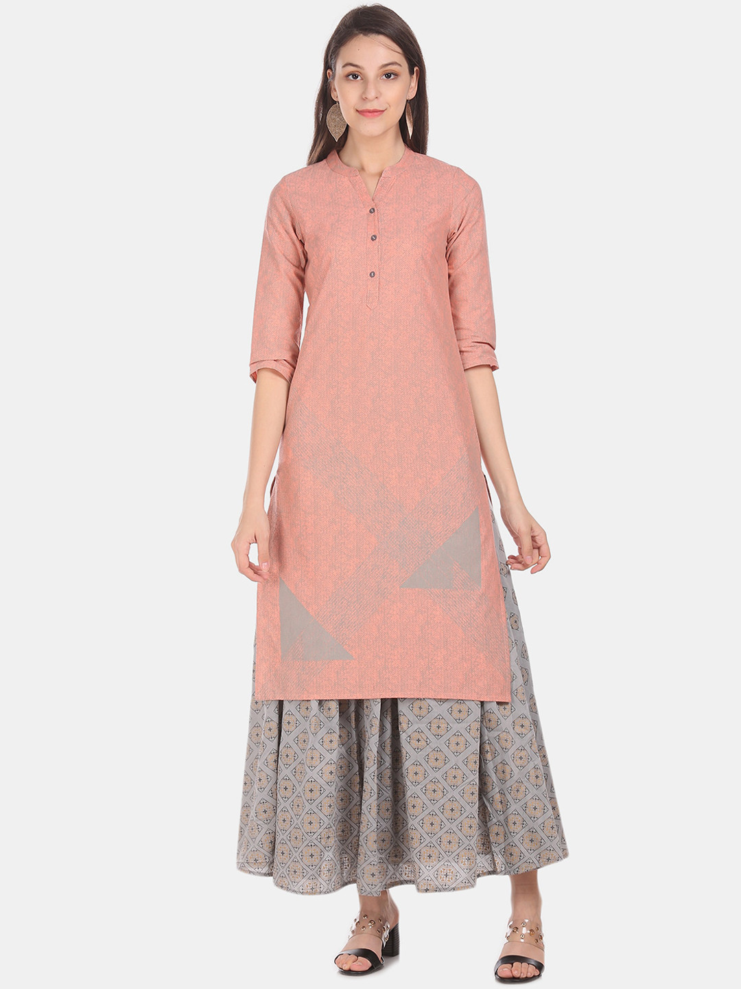 Peach Kurta Imported Aligadhi main image 1