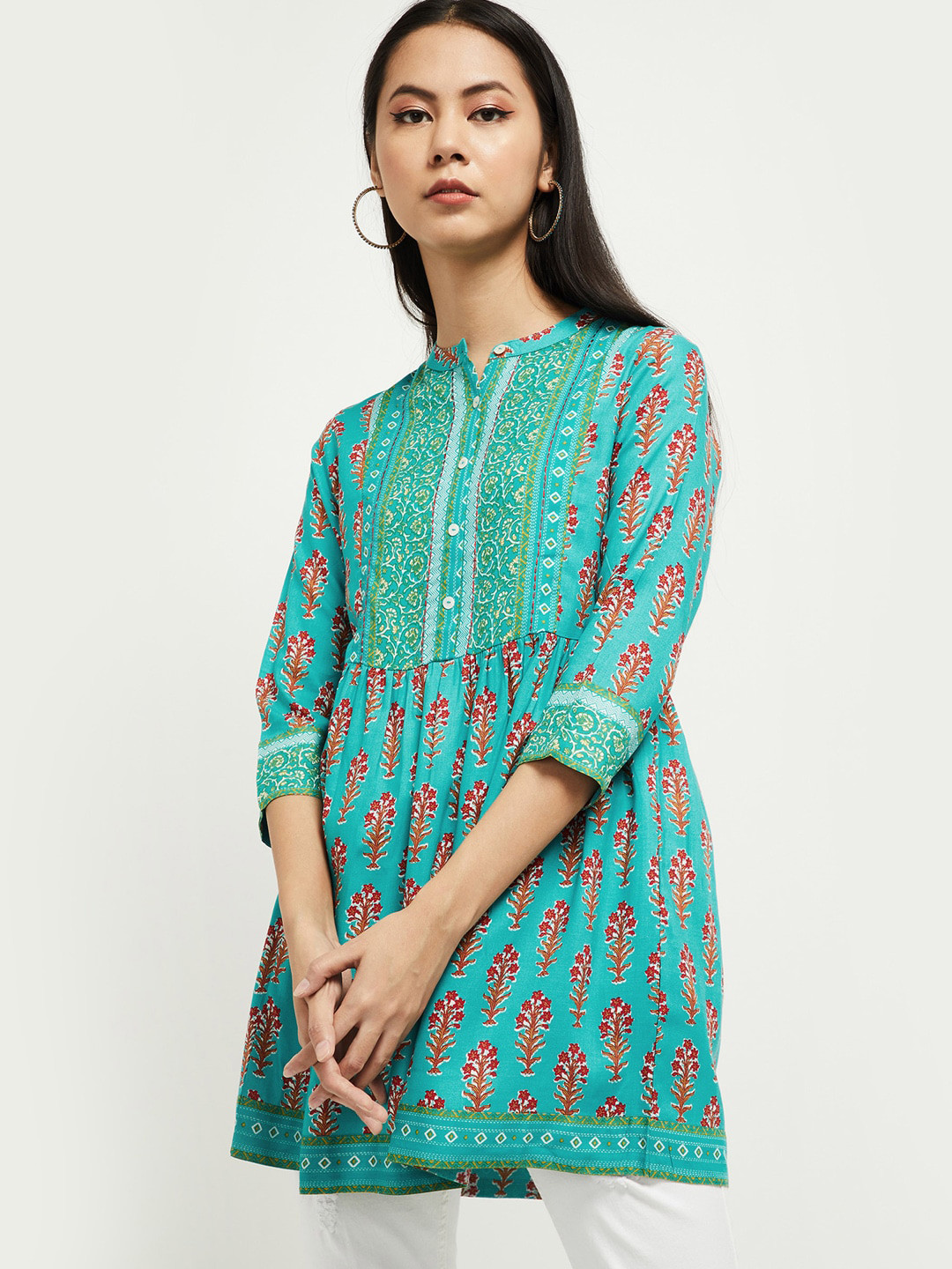 Buy Max Women Teal Printed Top Tops for Women 13450224 Myntra