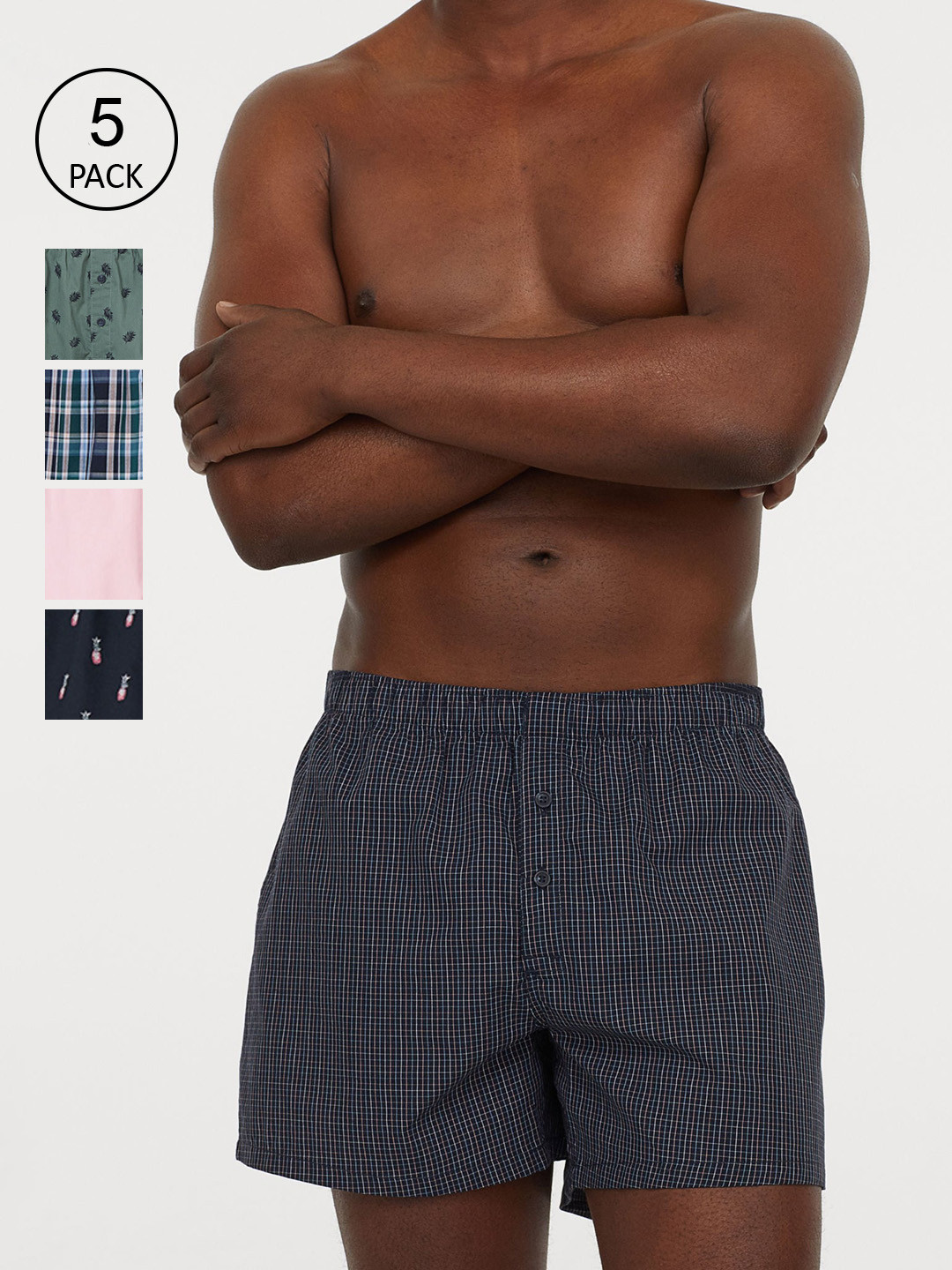 Buy H&M Men 5 Pack Woven Boxer Shorts Briefs for Men 13440330 Myntra
