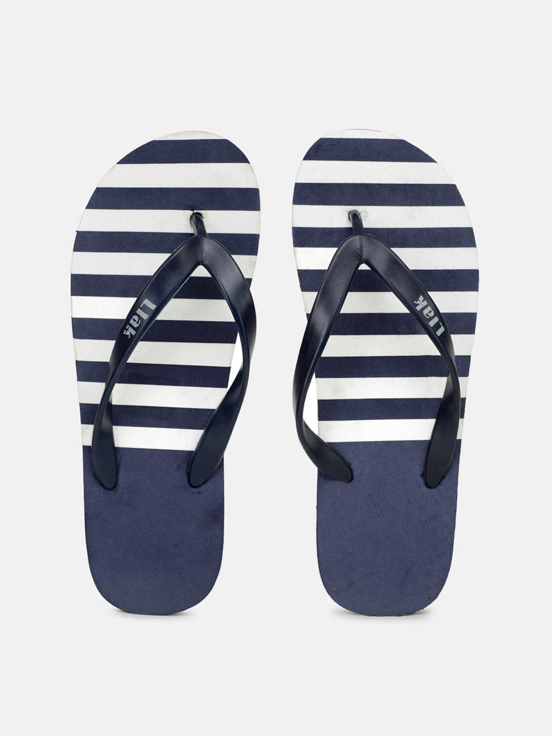 Buy Llak Jeans Men Navy Blue & White Striped Thong Flip Flops Flip