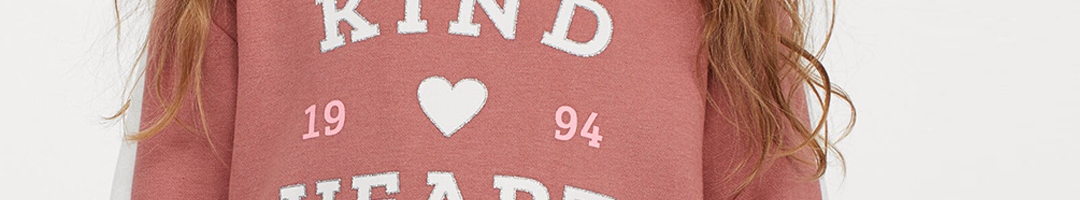 Buy H&M Girls Pink Motif Detail Hoodie - Sweatshirts for Girls 13439910 ...