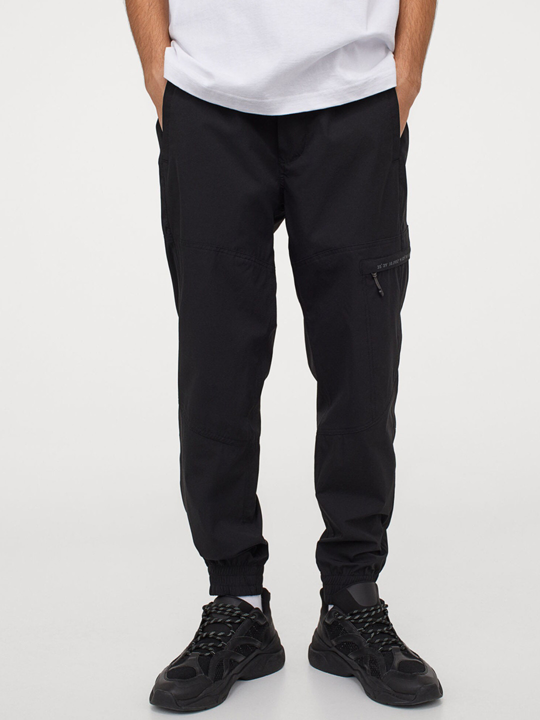 Buy H&M Men Black Regular Fit Joggers Trousers for Men 13440662 Myntra