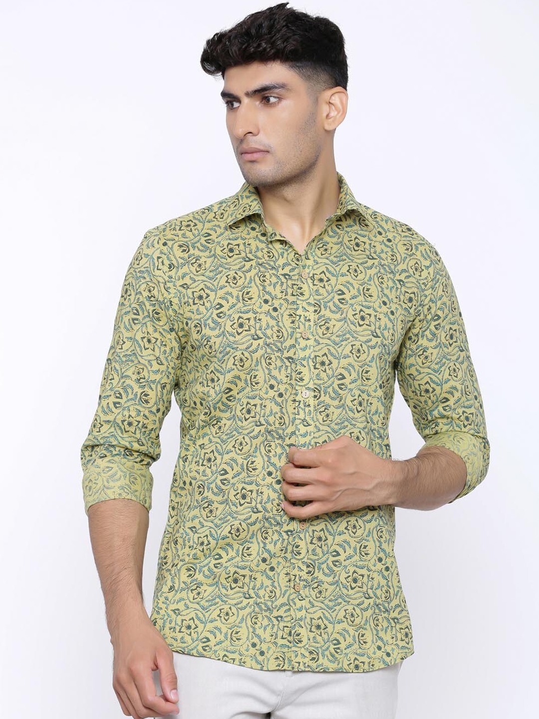 Buy Tistabene Men Green Regular Fit Printed Casual Shirt - Shirts for ...