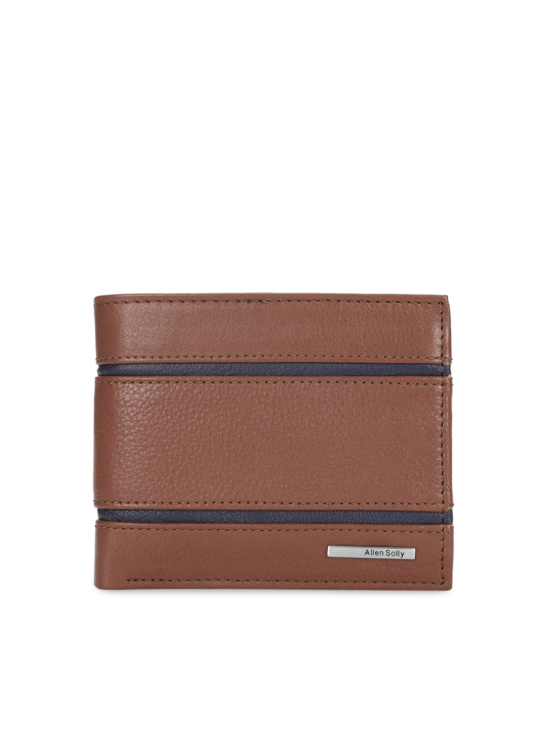 Buy Allen Solly Men Brown Solid Leather Two Fold Wallet - Wallets for ...