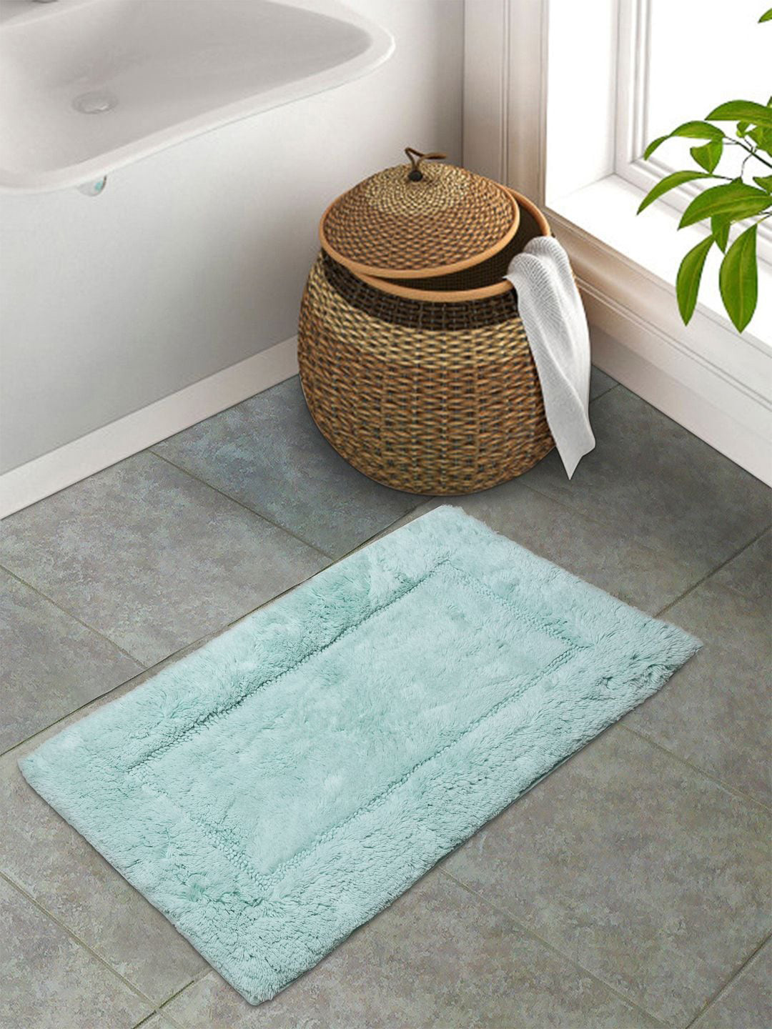 Buy SPACES Turquoise Blue Solid Hygro Small Bath Rug Bath Rugs for