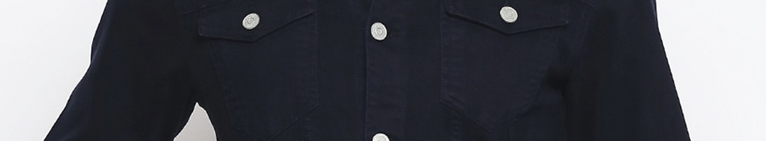 Buy People Men Navy Blue Solid Denim Jacket - Jackets for Men 13314792 ...