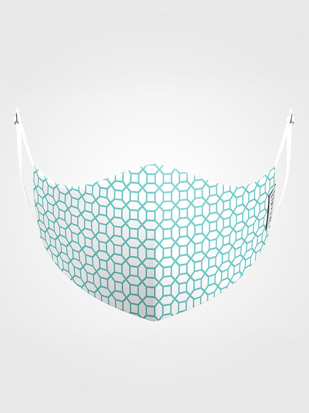 Buy DDecor Women Anti Viral White & Blue Printed 3 Ply Reusable