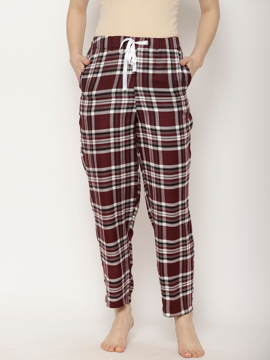 ladies checked lounge pants
