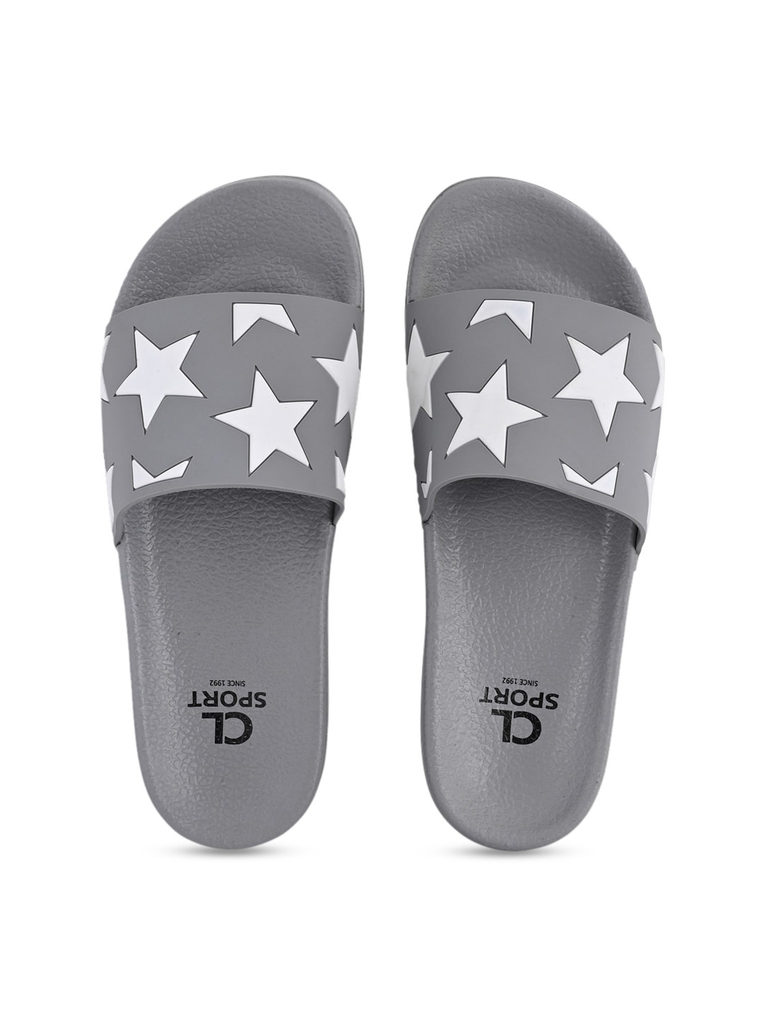 Buy Carlton London Sports Women Grey & White Printed Sliders - Flip Flops for Women 13508778 