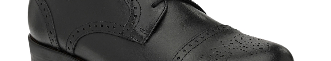 Buy CARLO ROMANO Men Black Solid Leather Formal Brogues - Formal Shoes ...