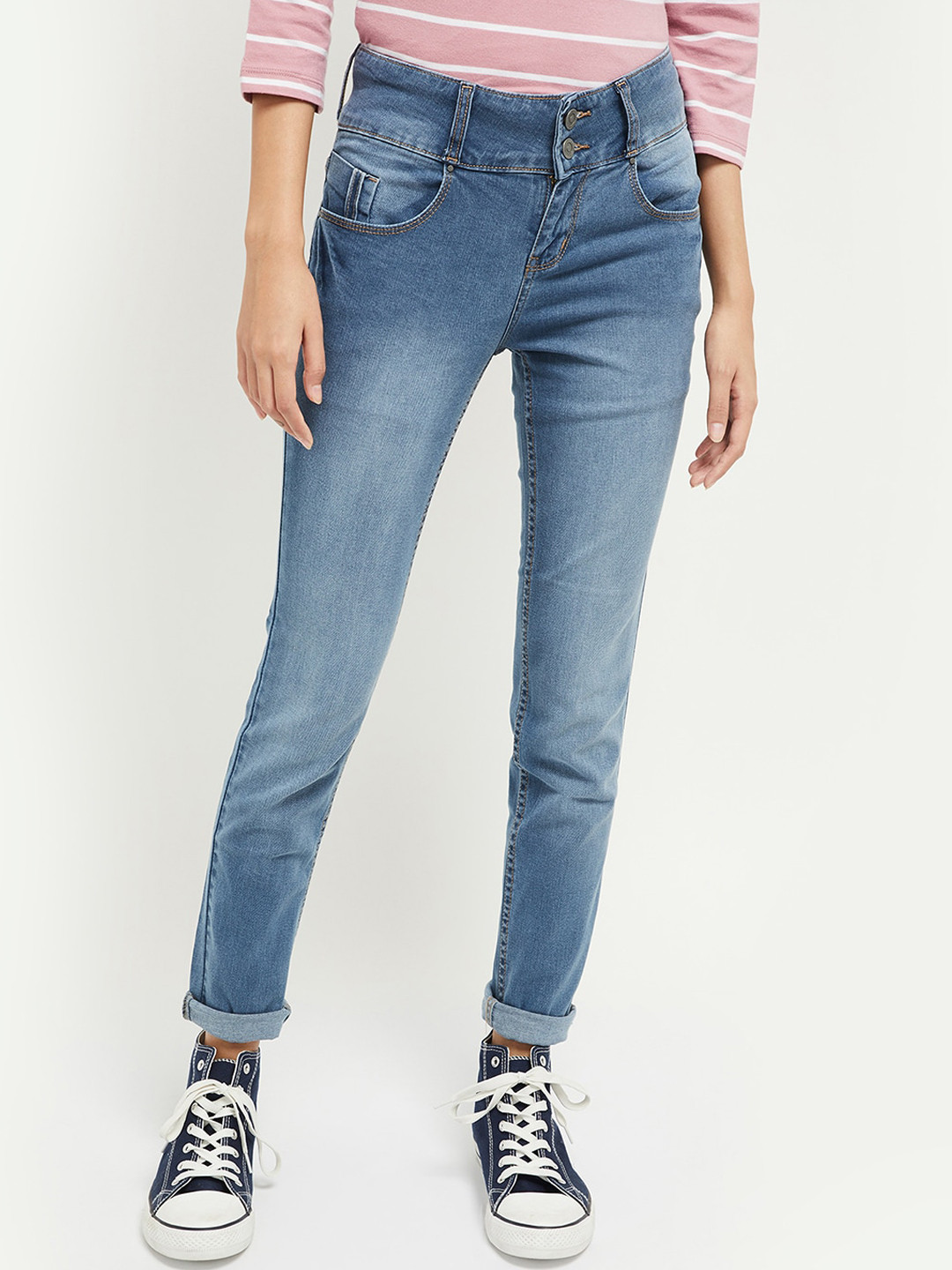 Buy Max Women Blue Skinny Fit Jeans Jeans for Women 13507372 Myntra