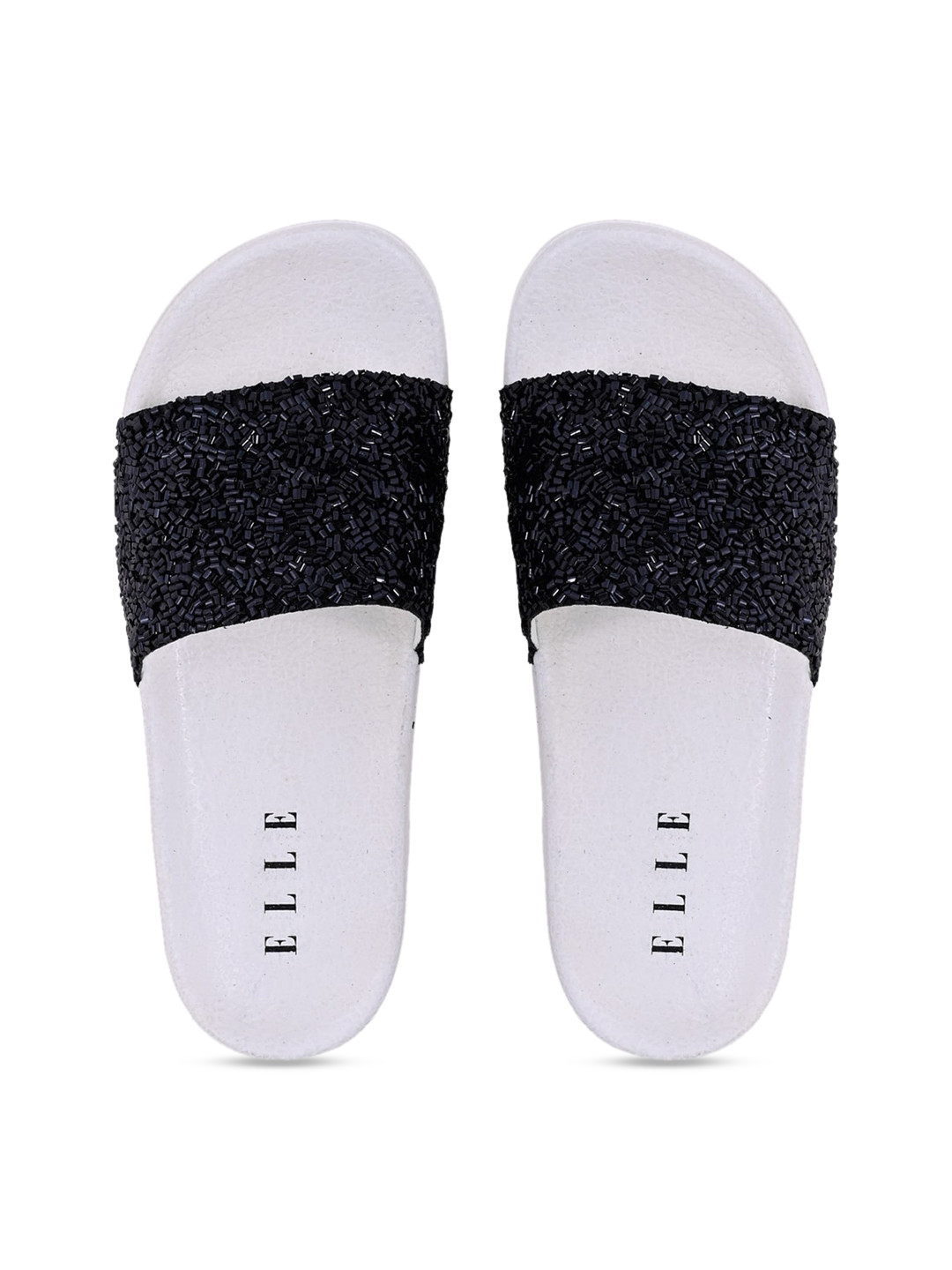 black embellished sliders