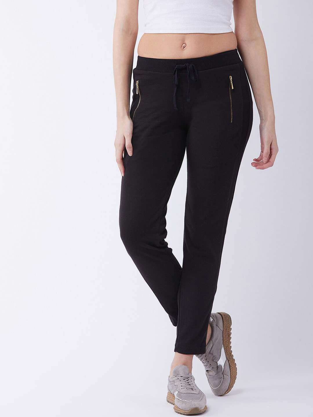 Buy FEMEA Women Black Solid Slim Fit Track Pants Track Pants for