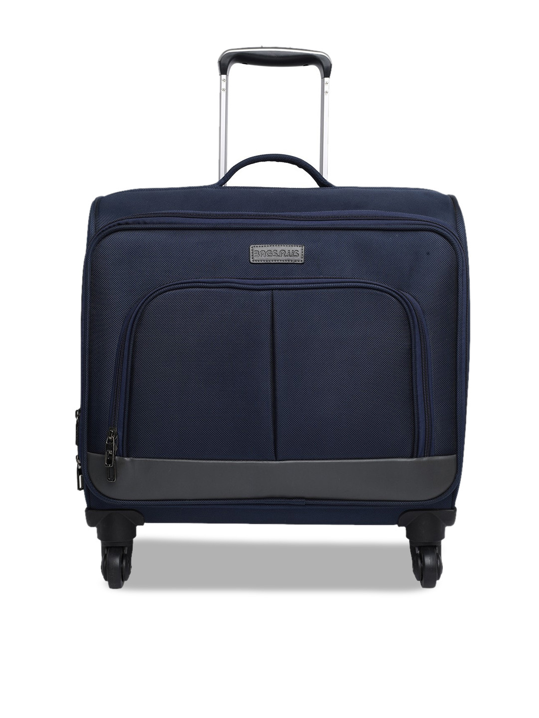 Buy Bags.R.us Unisex Navy Blue Solid Cabin Trolley Bag Trolley Bag