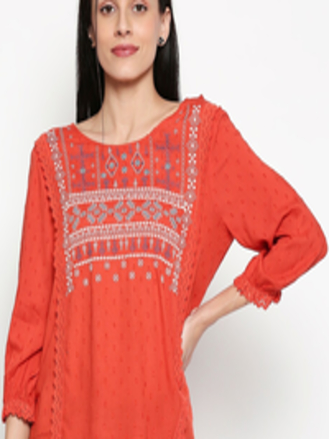 Buy People Women Coral Embroidered Top - Tops for Women 13534666 | Myntra