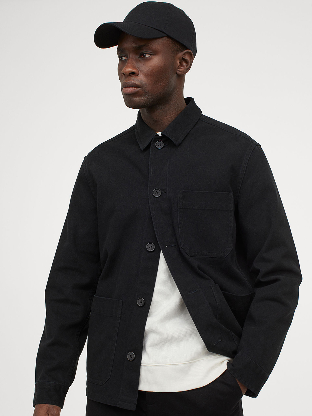 Buy H&M Men Black Regular Fit Shirt Jacket Jackets for Men 13528824