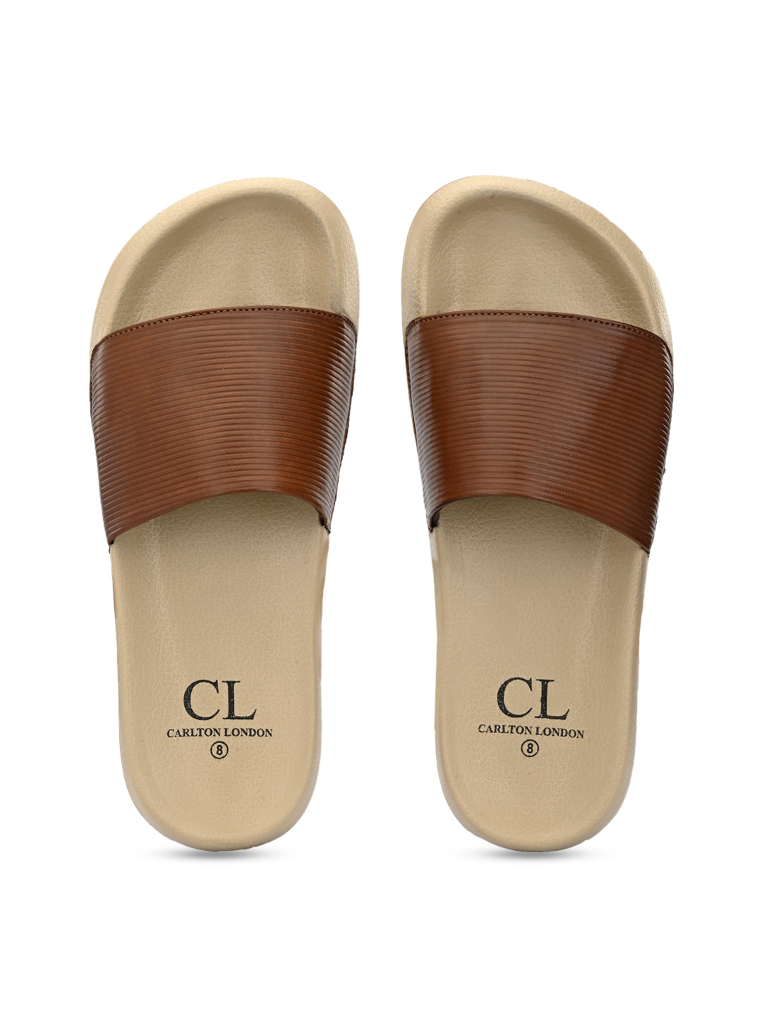Buy Carlton London Men Brown Striped Sliders - Flip Flops for Men 13548760 | Myntra