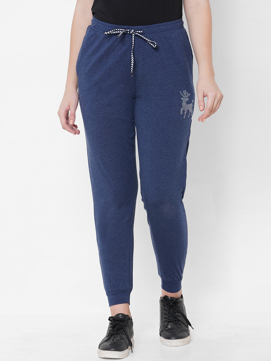 Buy Sweet Dreams Women Navy Blue Solid Slim Fit Joggers Track Pants for Women 13556350 Myntra