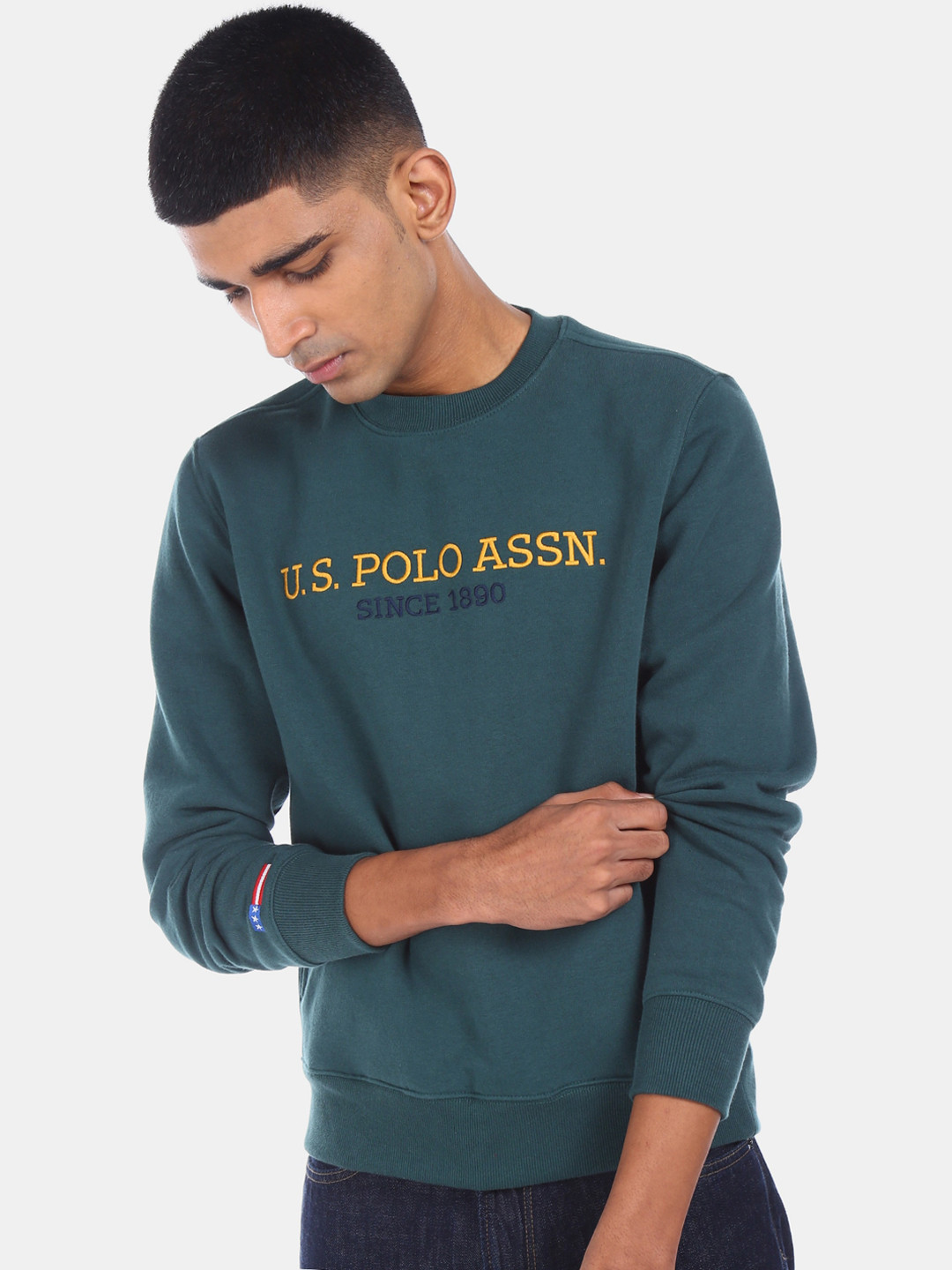 U.S. POLO ASSN. Green Wool Men's Sweater main image 1