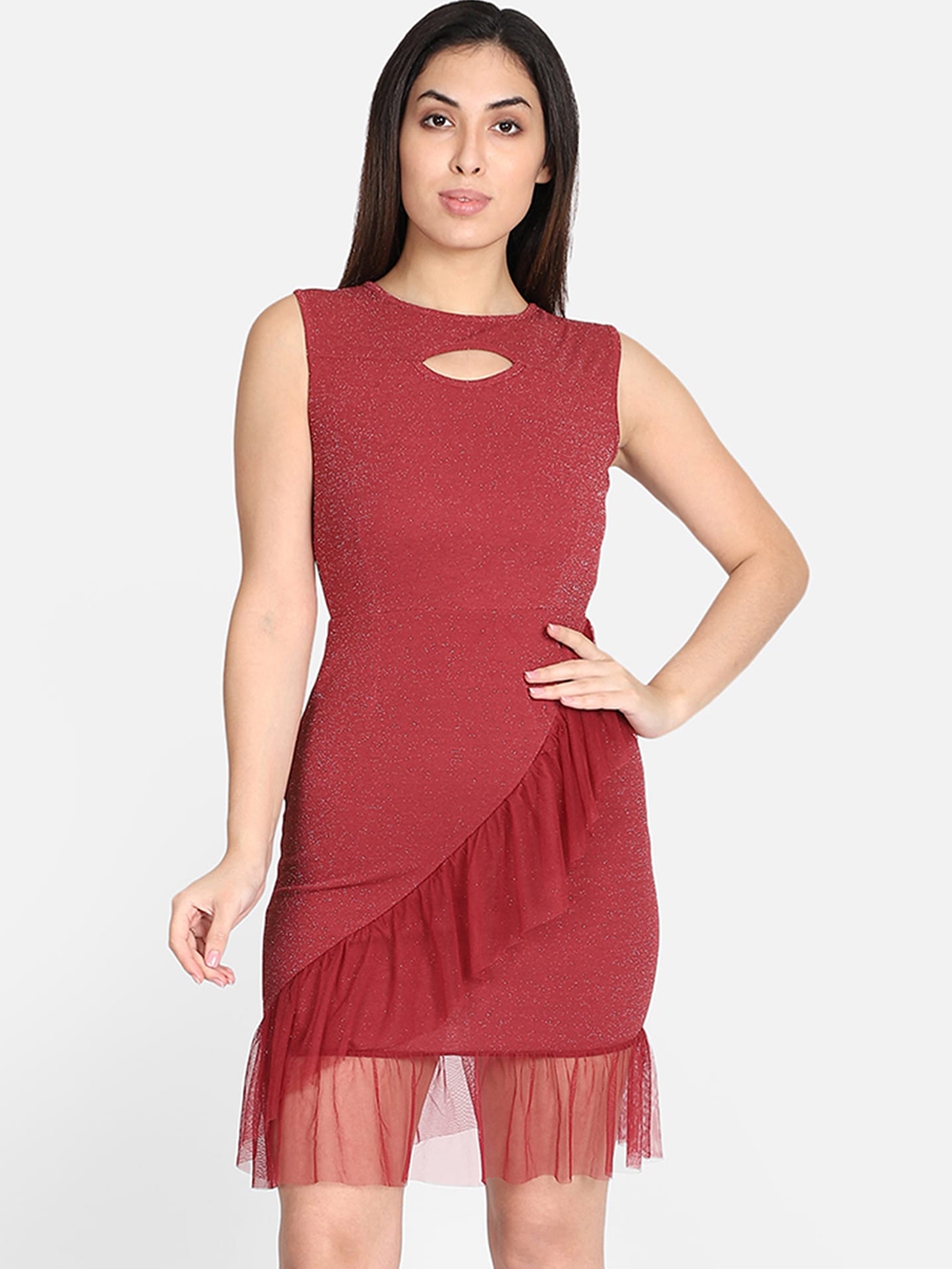 Buy Yaadleen Women Maroon Solid Sheath Dress - Dresses for Women 13353660 | Myntra