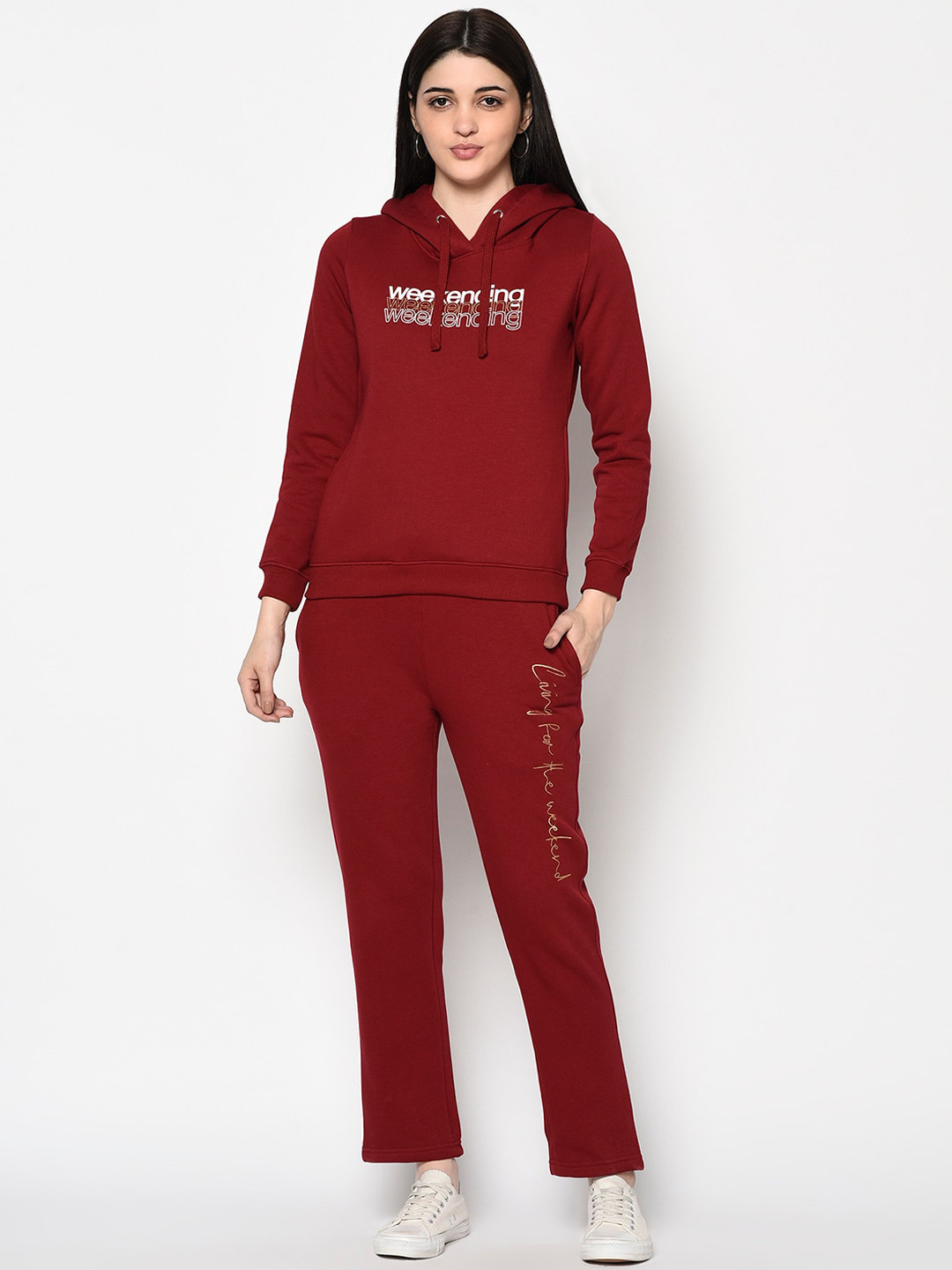 Buy METTLE Women Maroon Solid Tracksuit Tracksuits for Women 13366294