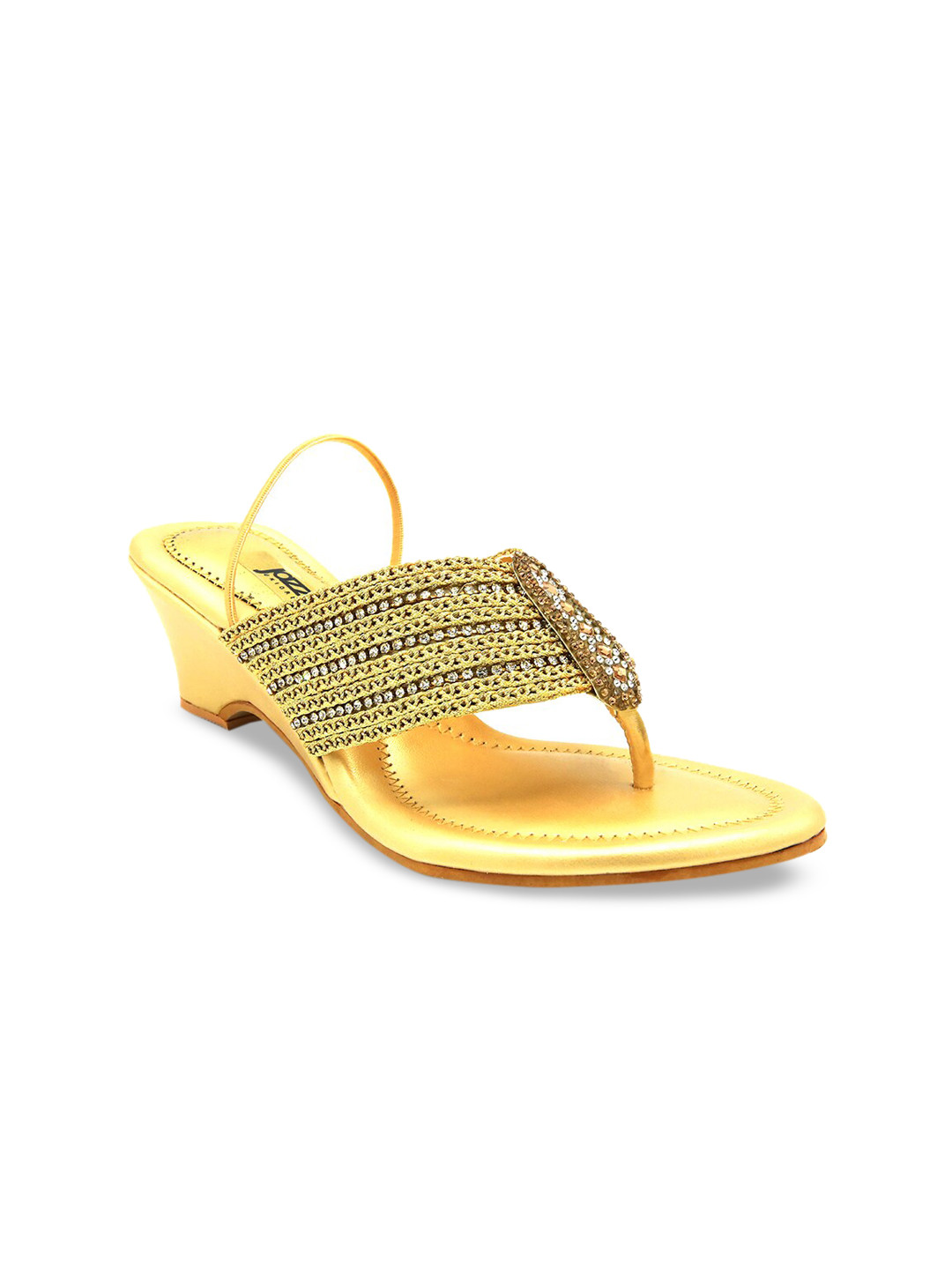 Buy Jazzy Juniors Girls Gold Toned Embellished Wedges Heels for Girls