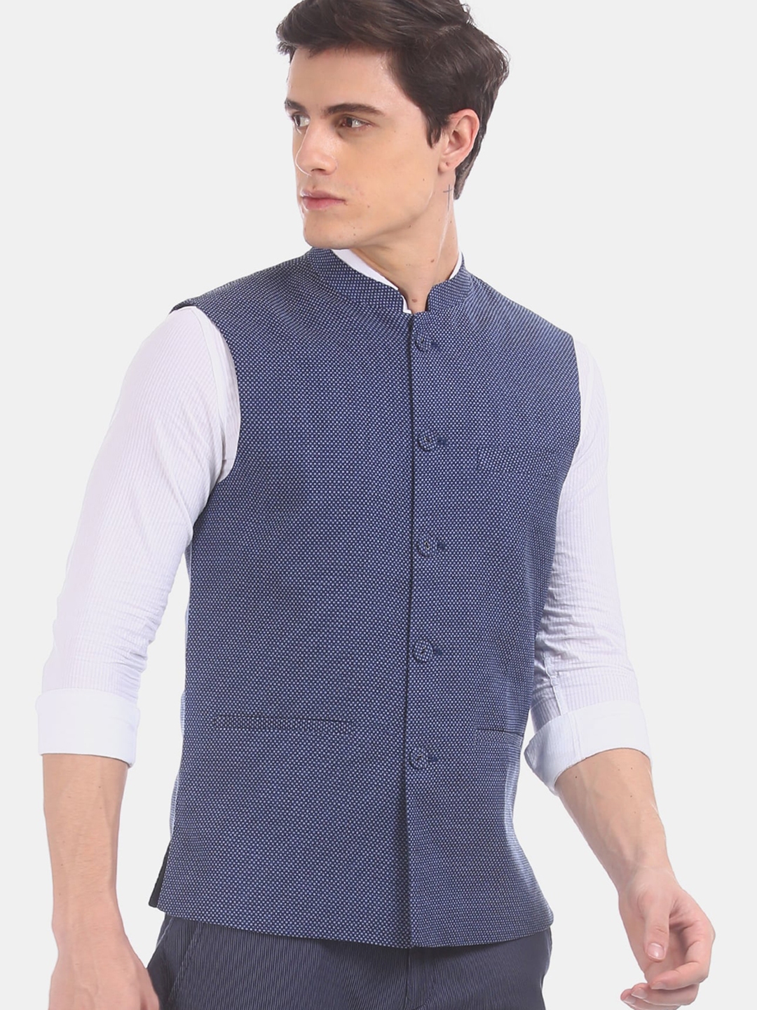 nehru jacket for men blue