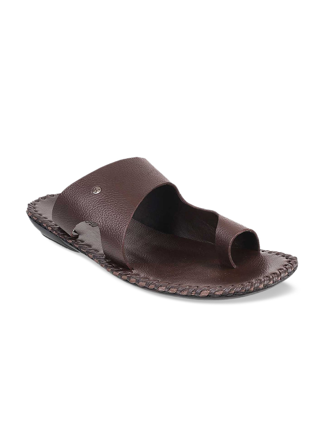 Buy Mochi Men Brown Solid Leather Comfort Sandals - Sandals for Men 13373624 | Myntra